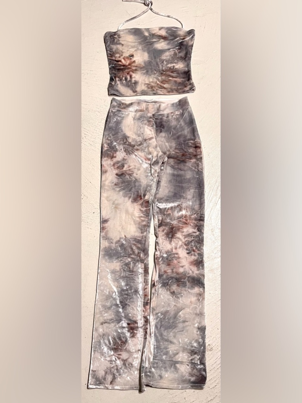 2 Piece stretch velour Ankle-Length Pants & top